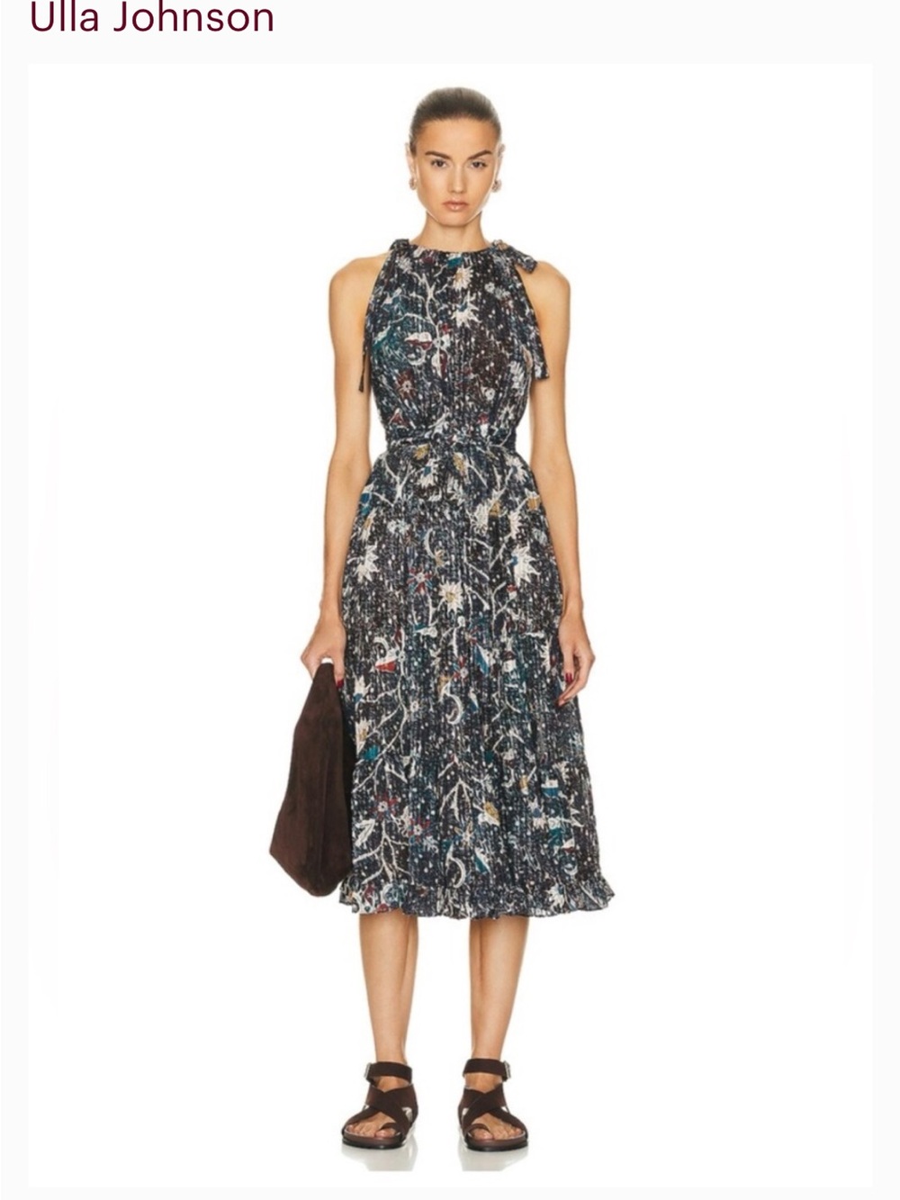 ULLA JOHNSON Dress Women’s Jet Black Mariam midi  Dress